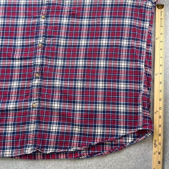 Men's Vineyard Vines 2XL Plaid Flannel Shirt Red Blue Classic Fit Tucker - Picture 6 of 8
